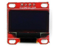 Openplatform OLED ekranas, mėlyna grafika, 0.96” 128x64px I2C - raudonas