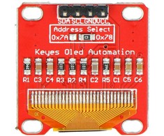 Openplatform OLED ekranas, mėlyna grafika, 0.96” 128x64px I2C - raudonas