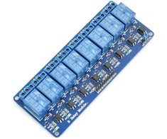 Oem Optoizoliacijos relės modulis, 8 kanalai - 10A/250VAC kontaktai - 12V ritė - mėlyna