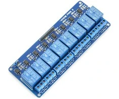Oem Optoizoliacijos relės modulis, 8 kanalai - 10A/250VAC kontaktai - 12V ritė - mėlyna