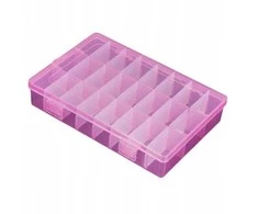 Oem Organizatorius 24 skyriai 195x130x36mm - rožinė - konteineris smulkiems daiktams