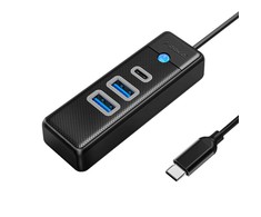 Orico Hub adapteris USB-C prie 2x USB 3.0 + USB-C, 5 Gbps, 0.15 m (juodas)