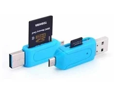Oem OTG USB adapteris – MicroUSB – SD/T-Flash kortelių skaitytuvas – OTG kortelių skaitytuvas