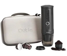 Outin Nano 7500 mAh nešiojamasis kavos virimo aparato rinkinys (pilkas) + apsauginis dėklas