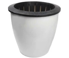 Oem PATIO savaiminio drėkinimo vazonas - 22 cm baltas plastikinis vazonas