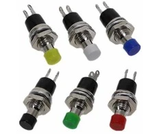 Oem PBS-110 momentinis mygtukas – mėlynas – 250V-1A / 125V-3A – 7 mm – apvalus