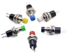 Oem PBS-110 momentinis mygtukas – mėlynas – 250V-1A / 125V-3A – 7 mm – apvalus