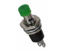 Oem PBS-110 momentinis mygtukas - žalias - 250V-1A/125V-3A - 7mm - apvalus
