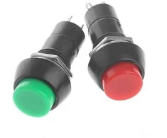 Oem PBS-11A mygtukas – 250V 3A – bistabilus – apvalus – žalias