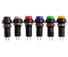 Oem PBS-11A mygtukas – 250V 3A – bistabilus – apvalus – juodas