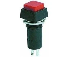 Oem PBS-12A mygtukas – 250V 1A – raudonas – bistabilus – kvadratinis