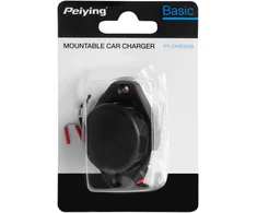 Peiying USB+USB tipo C automobilinis įkroviklis su greito įkrovimo ir maitinimo tiekimo funkcija