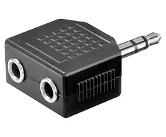 Goobay Perėjimas 3.5mm kištukas stereo 2x3.5mm lizdai