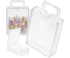Plastikinė dėžutė su dvigubu užsegimu - 63.5x48x21mm - Rakinamas konteineris - Organizatorius