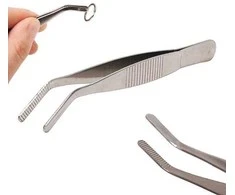 Oem Metalinis pincetas - 11 cm - lenkti - universalūs pincetai
