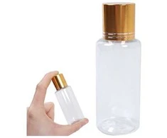 Plastikinis butelis su metaliniu dangteliu 30ml - mėginio buteliukas