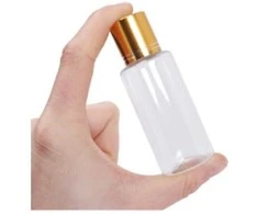 Plastikinis butelis su metaliniu dangteliu 30ml - mėginio buteliukas