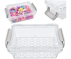 Plastikinis konteineris su dangteliu ir spaustuku 125x85x45mm užrakinamas organizatorius