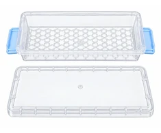 Plastikinis konteineris su dangteliu ir spaustuku 205x85x40mm užrakinamas organizatorius