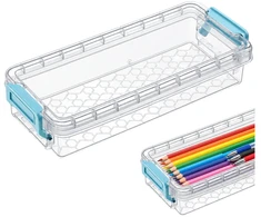 Plastikinis konteineris su dangteliu ir spaustuku 205x85x40mm užrakinamas organizatorius