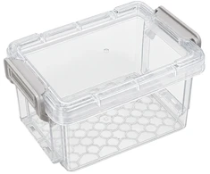 Plastikinis konteineris su dangteliu ir spaustuku 125x85x70mm užrakinamas organizatorius