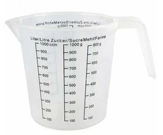 Oem Plastikinis puodelis su matavimo puodeliu 1000ml - virtuvinis matavimo puodelis 1l - ąsotis su rankena