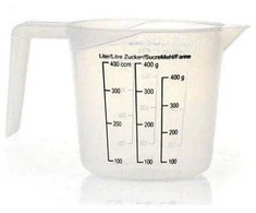 Oem Plastikinis puodelis su matavimo puodeliu 400ml - virtuvinis matavimo puodelis 0.4l - ąsotis su rankena