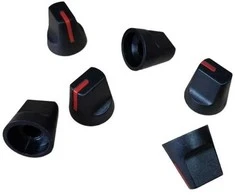 Oem Potenciometro rankenėlė - SP-213 ašis 6 mm - aukštis 17 mm - Raudona rankenėlė 1 vnt