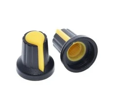 Oem Potenciometro rankenėlė - velenas 6mm - aukštis 17mm - geltona - 1 vnt