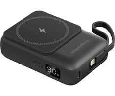 POWER BANK indukcinis Kruger &amp; Matz 10000 mAh Mag Safe su juodu kabeliu
