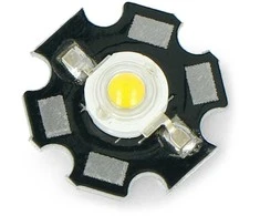Oem Power LED Star 1W - šiltai baltas su radiatoriumi