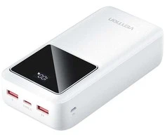 Powerbank Vention FHMW0 30000 mAh, 22,5 W (balta)