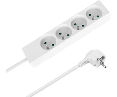 Przedłużacz Prailgintuvas 4 lizdai 1,5 m prancūziško tipo be jungiklio (3x1,0 mm) Rebel, baltas