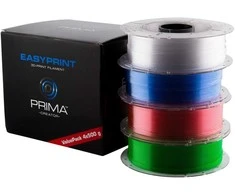 PrimaCreator EasyPrint PETG Value Pack – 1.75mm – 4 x 500g (iš viso 2kg) – skaidrus, rožinis, šviesiai mėlynas, žalias