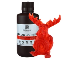 PrimaCreator Value vandeniu plaunama UV derva – 500 ml – skaidri raudona