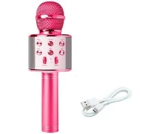 PRM402 BLOW rožinis karaokės mikrofonas