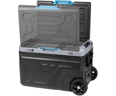 Profesionalus TEESA kompresorinis kelioninis šaldytuvas su šaldymo funkcija, 40 l DC12/24 AC 230 V, maitinimas baterijomis, dideli ratukai ir tvirta rankena, Bluetooth, du skyriai