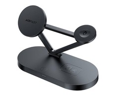 Qi 3in1 belaidis įkroviklis Acefast E9 15W, MagSafe (juodas)