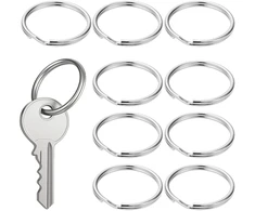 Raktų pakabukas Raktų pakabuko pagrindas 10 vnt, 20 mm sidabrinis žiedas