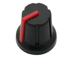 8907# Oem Potenciometro rankenėlė N-1 ašis 6mm 16mm juoda - raudona