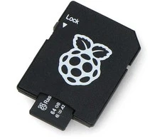 Raspberry Micro SD atminties kortelė 64GB 100MB/s A2 klasė su Raspberry Pi OS – su adapteriu ir dėklu