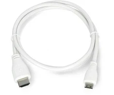 Raspberry MiniHDMI - HDMI 1m Baltas