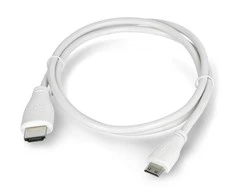Raspberry MiniHDMI - HDMI 1m Baltas