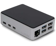 Oem Raspberry Pi 5 dėklas – aliuminis – sidabrinė-juoda – Flirc
