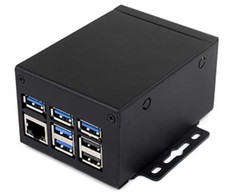 Raspberry Pi 5 pramoninis metalinis korpusas ant DIN bėgelio – Waveshare 26087
