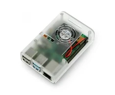Raspberry Pi 4B dėklas justPi su ventiliatoriumi – skaidrus