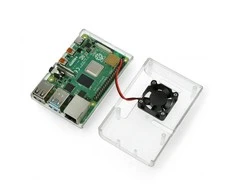 Raspberry Pi 4B dėklas justPi su ventiliatoriumi – skaidrus