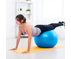 Reabilitacinis gimnastikos kamuolys 75 cm su rankine pompa, mėlynas, REBEL ACTIVE