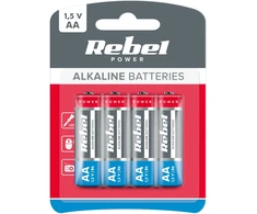 REBEL LR6 šarminės baterijos, 4 vnt./dėžutėje