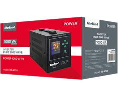 Rebel POWER-1000-LFP4 avarinis maitinimo šaltinis – keitiklis su gryna sinusine banga ir įkrovimo funkcija 12V 230V 1000VA 700W